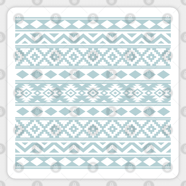 Aztec Essence Duck Egg Blue & White Pattern Sticker by NataliePaskell